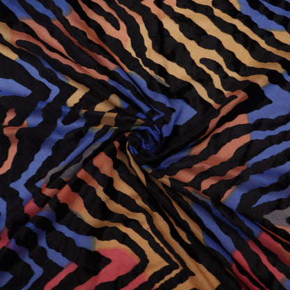 Zig Zag Style Brasso Velvet Fabric