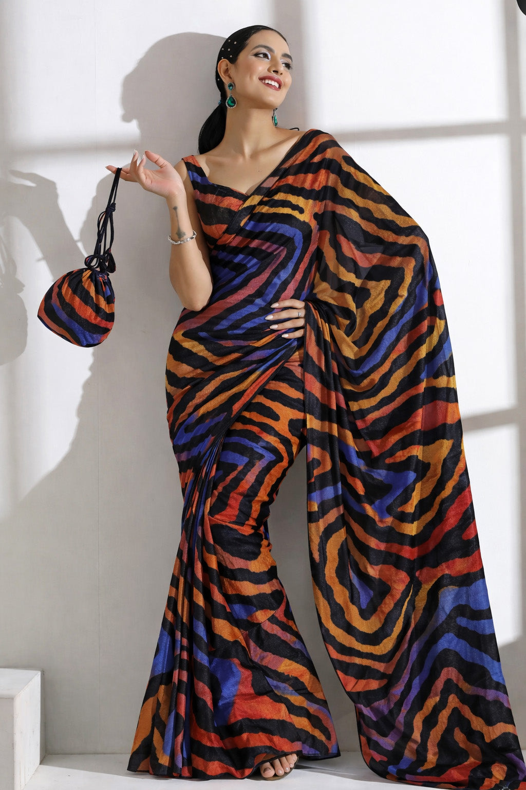 Zig Zag Style Brasso Velvet Fabric