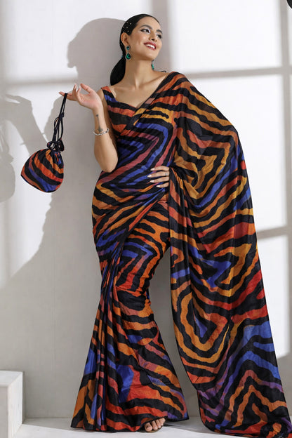 Zig Zag Style Brasso Velvet Fabric