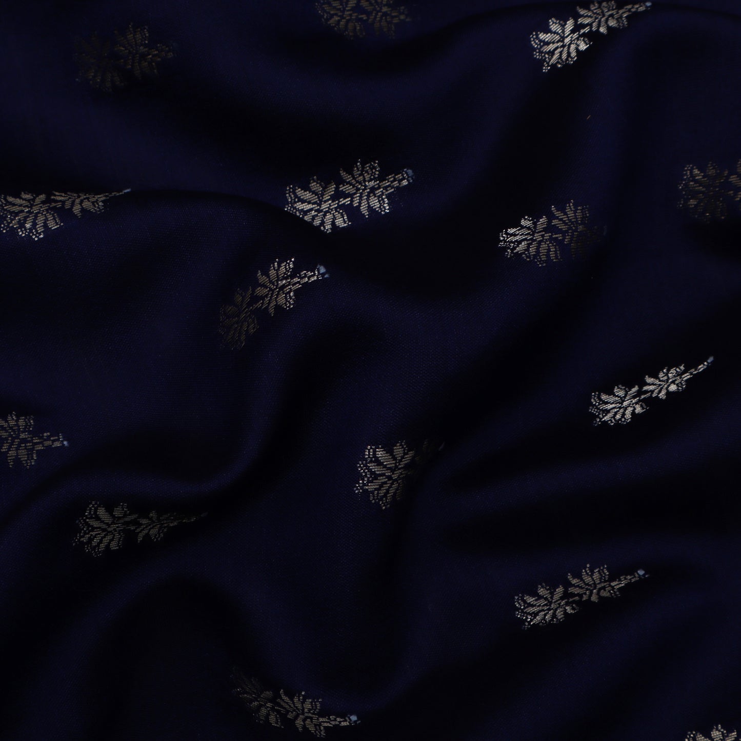 Navy Blue Color  Munga Brocade Fabric