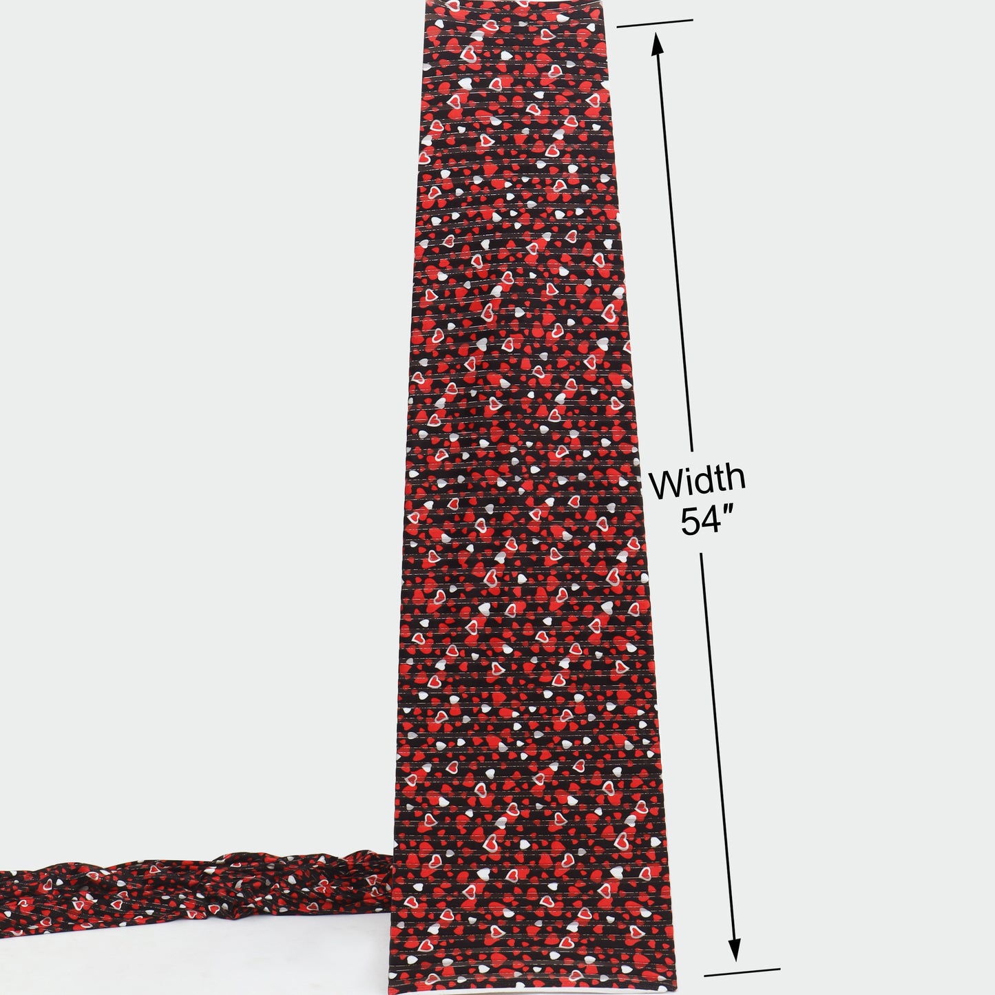 Red And White Heart Design Brasso Valvet Fabric