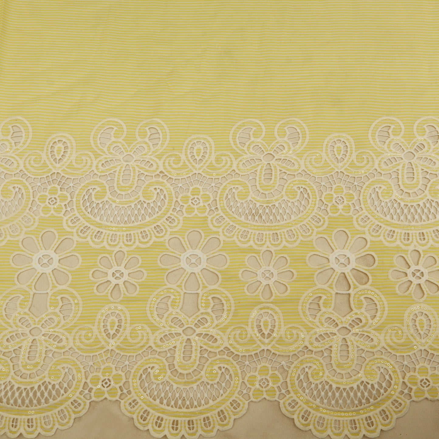 Cotton Stripe Embroidery Fabric