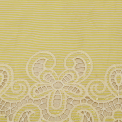Cotton Stripe Embroidery Fabric