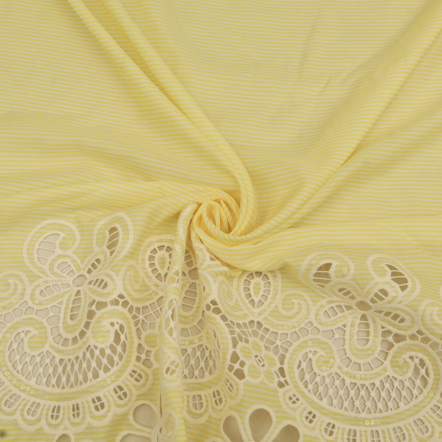 Cotton Stripe Embroidery Fabric