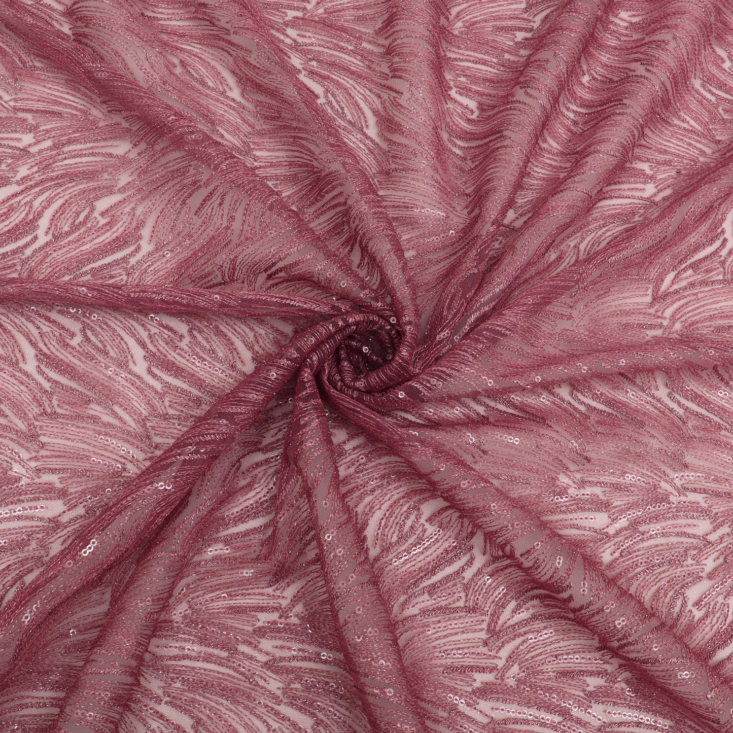 Net Sequins Embroidery Fabric