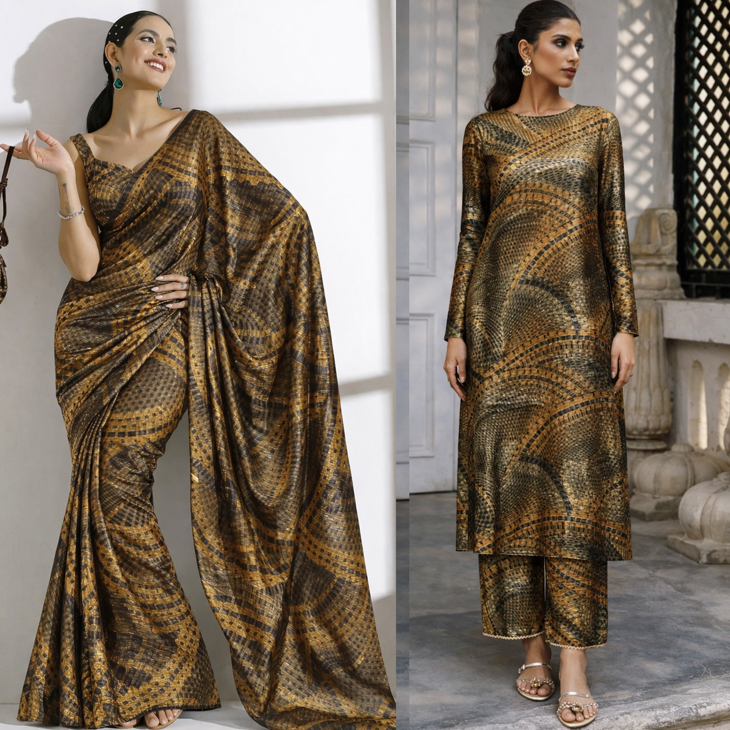 Blue, Gold And Maroon Color Brasso Velvet Fabric