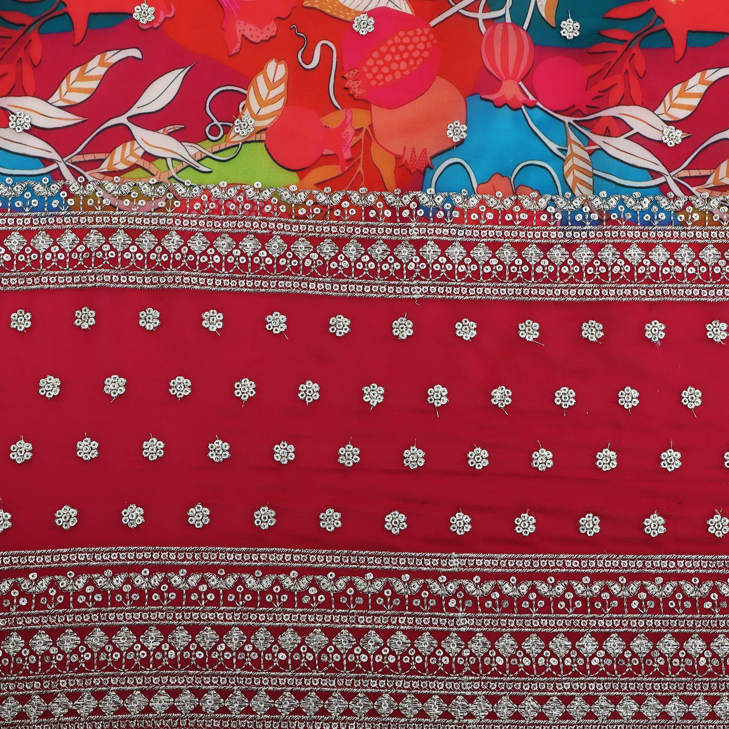 Rani Color Organza Print Embroidery Fabric