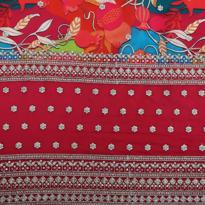 Rani Color Organza Print Embroidery Fabric