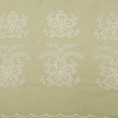 Cotton Stripe Embroidery Fabric