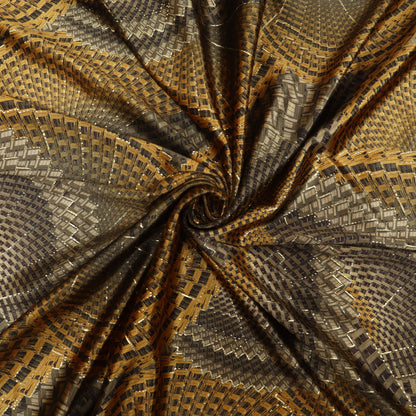 Blue, Gold And Maroon Color Brasso Velvet Fabric