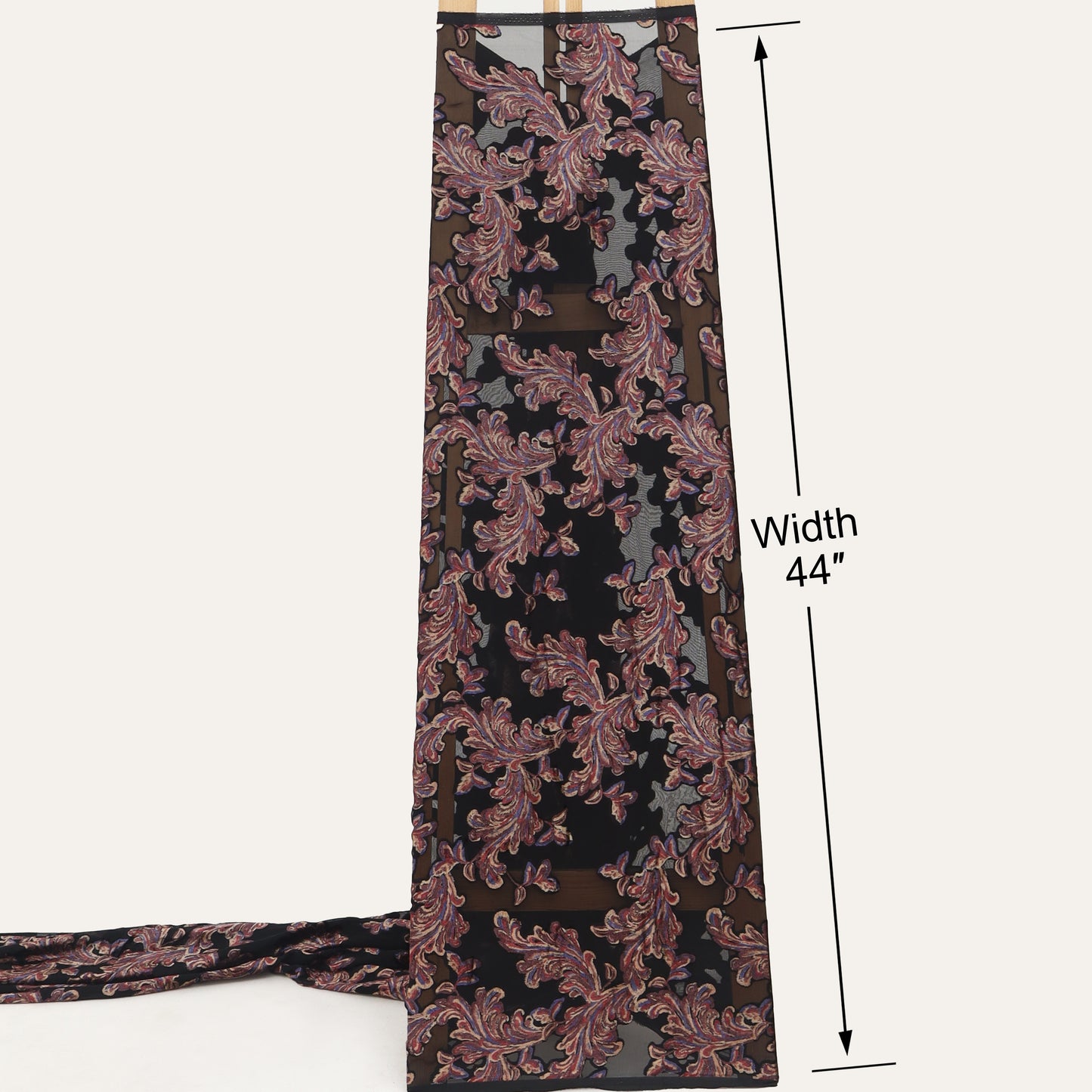 Black Brasso With Floral Design Velvet Fabric