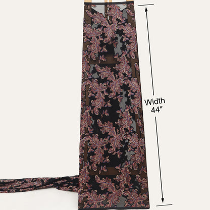 Black Brasso With Floral Design Velvet Fabric
