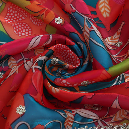 Rani Color Organza Print Embroidery Fabric