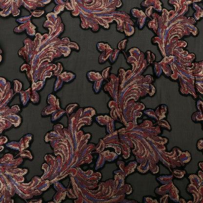 Black Brasso With Floral Design Velvet Fabric