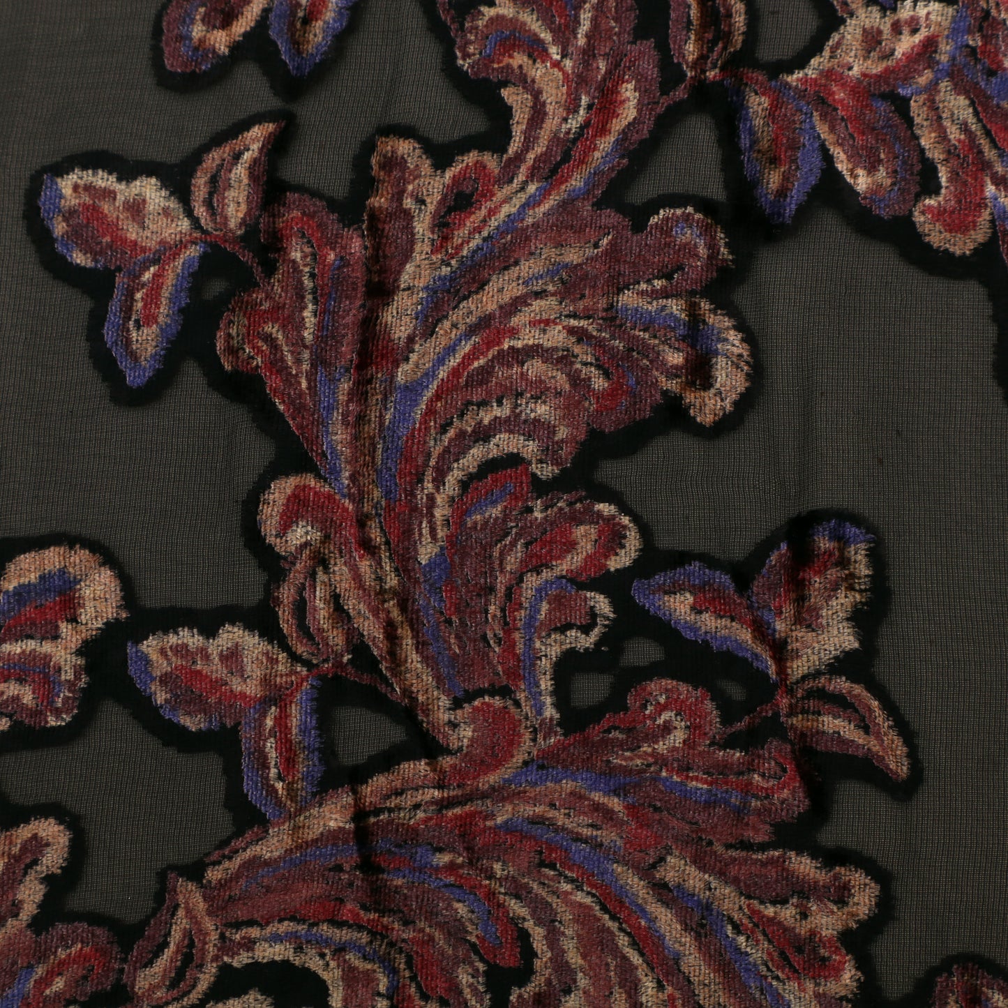 Black Brasso With Floral Design Velvet Fabric
