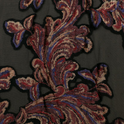 Black Brasso With Floral Design Velvet Fabric