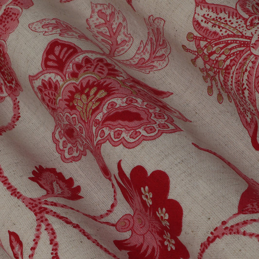 Colored Linen Print Fabric