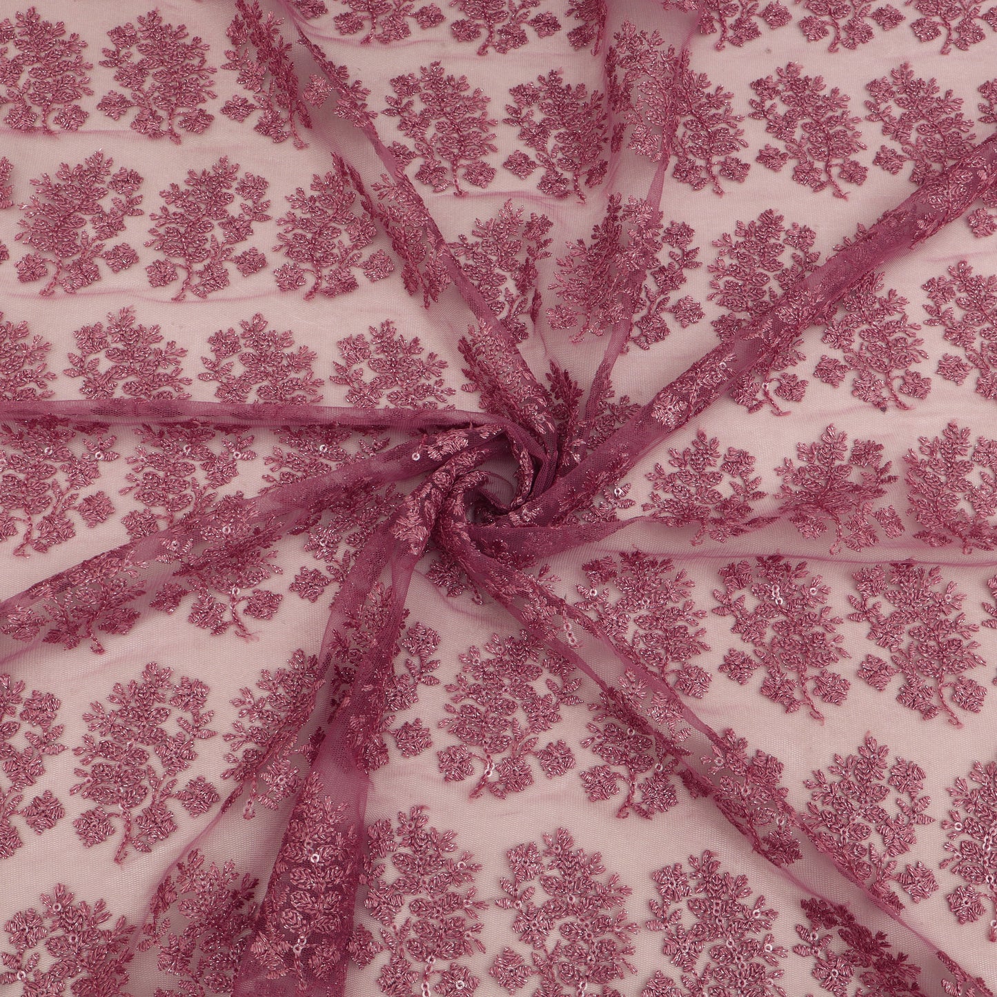 Net Sequins Embroidery Fabric