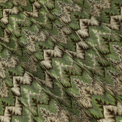 Light Green & White Crosia Fabric