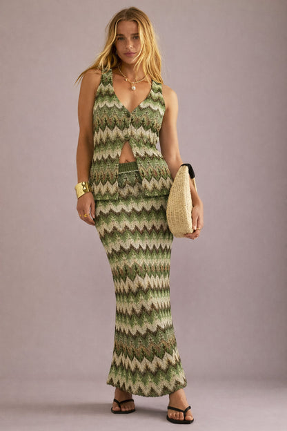 Light Green & White Crosia Fabric