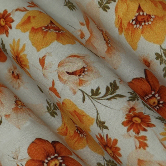 Multi Colored Glace Cotton Print Fabric