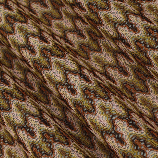 Multicolor Zig Zag Design Crosia Fabric