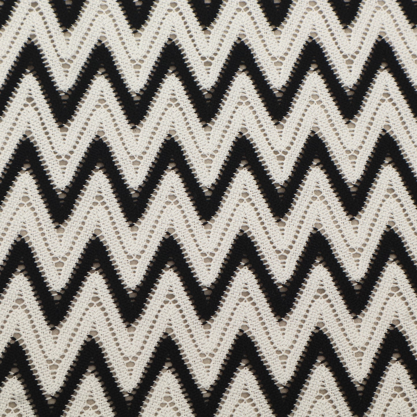 Black & White Zig Zag Crosia Fabric