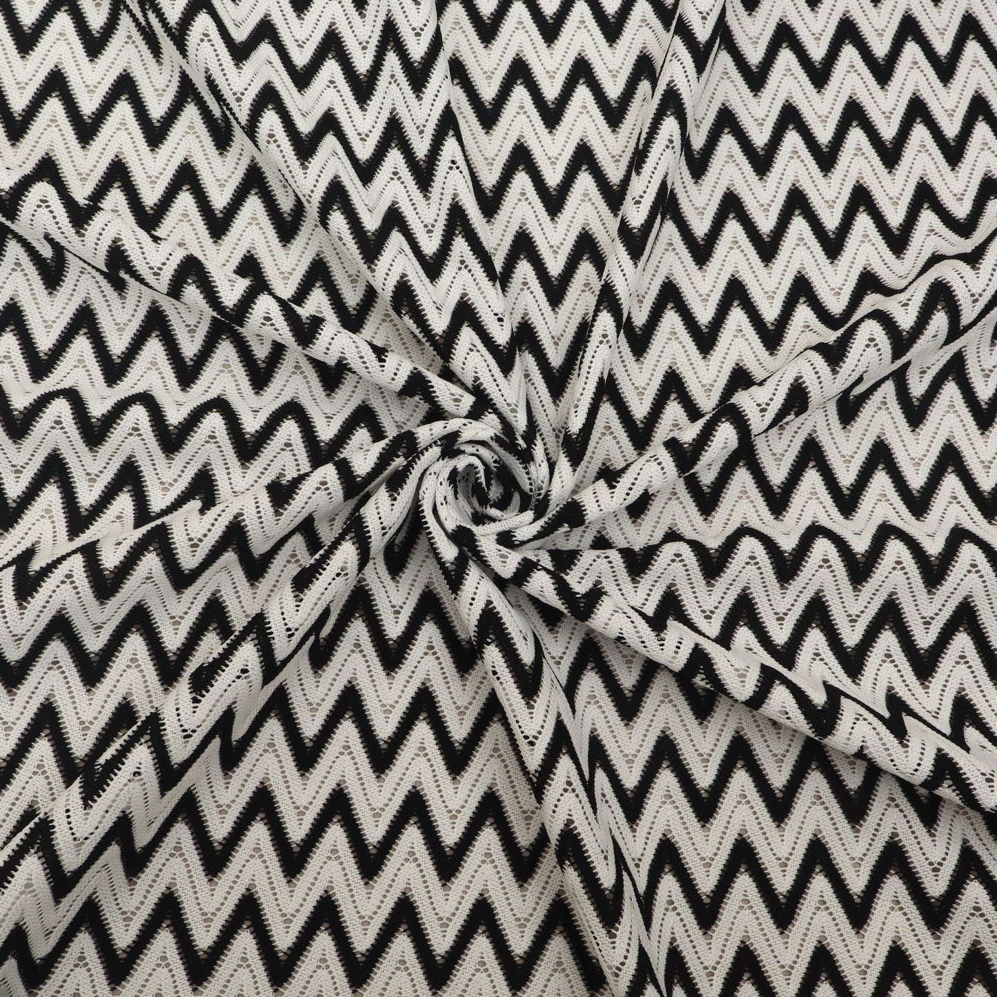 Black & White Zig Zag Crosia Fabric