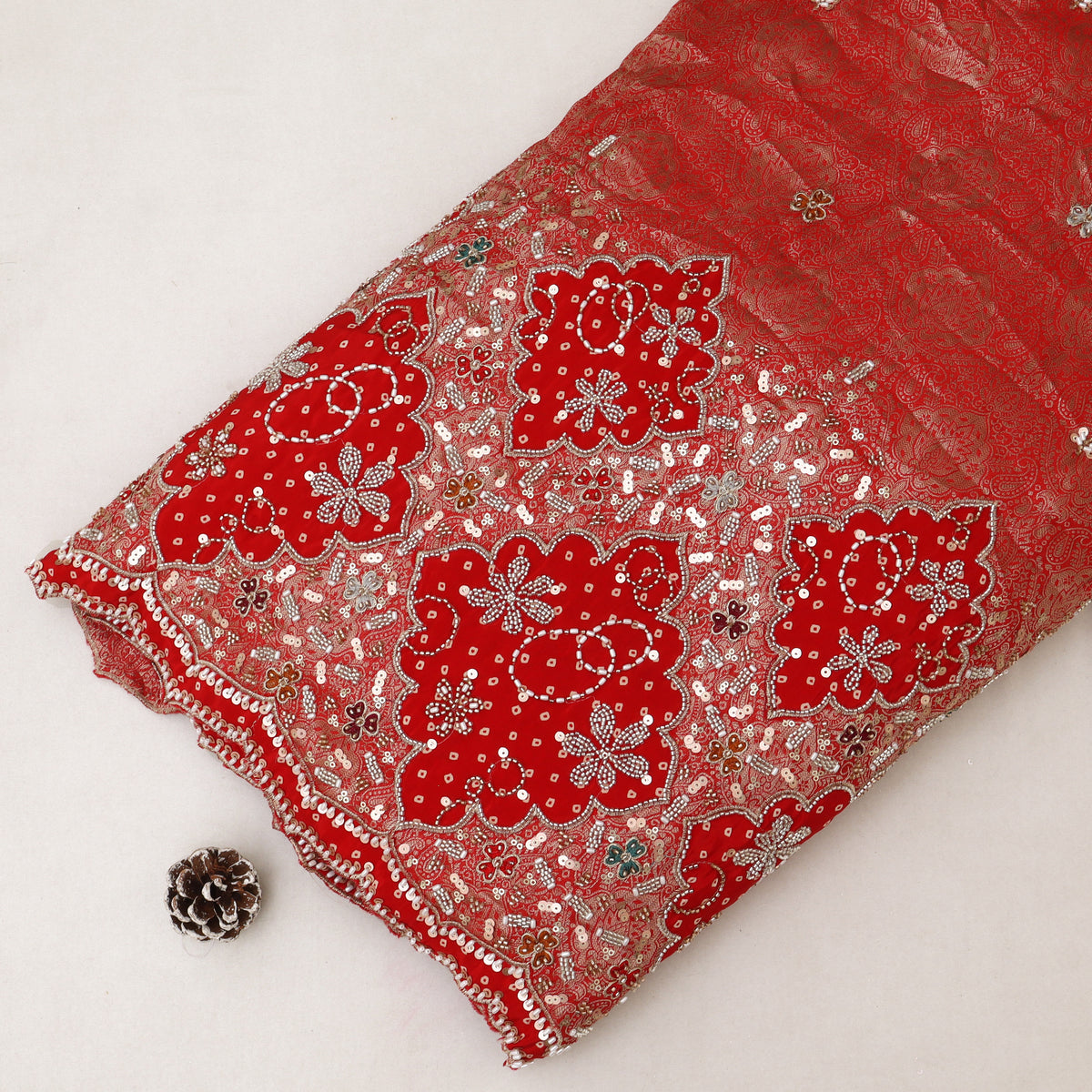 Crepe Jaquard Embroidery Fabric