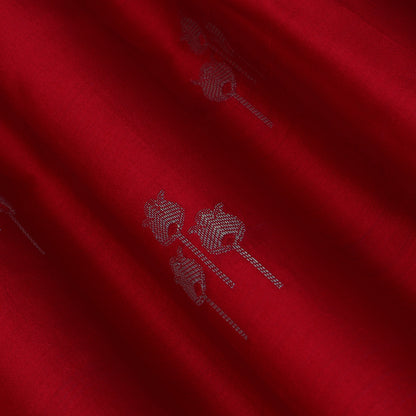 Red Color Munga Brocade Fabric