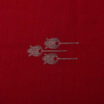 Red Color Munga Brocade Fabric
