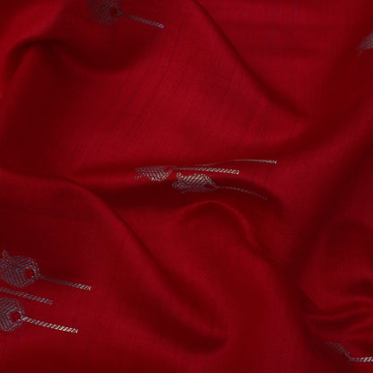 Red Color Munga Brocade Fabric