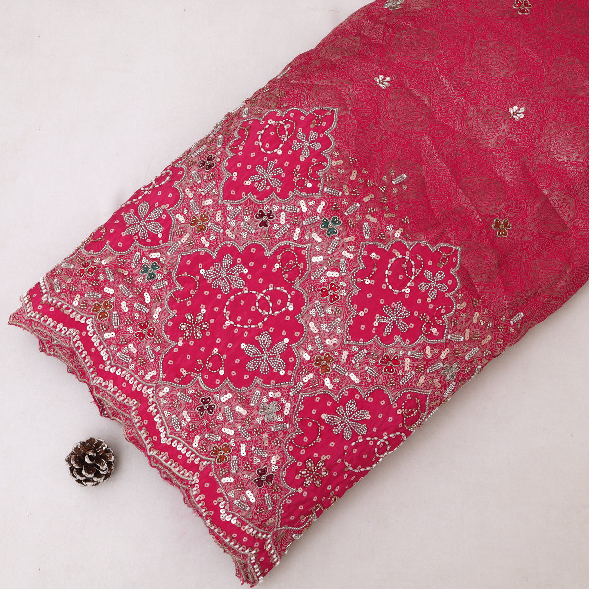 Crepe Jaquard Embroidery Fabric