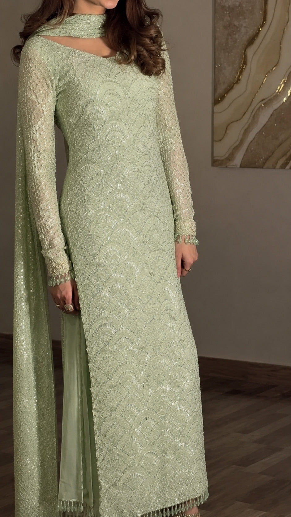 Georgette Sequins Embroidery Fabric
