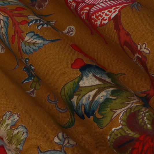 Colored Linen Print Fabric