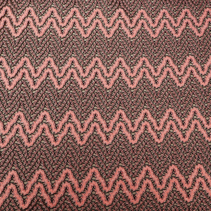 Pink Textured Zig Zag Pattern Crosia Fabric
