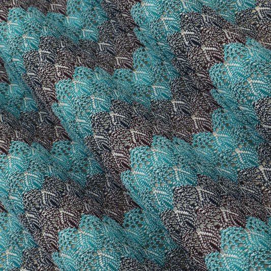 Sea Blue Tone Color Crosia Fabric