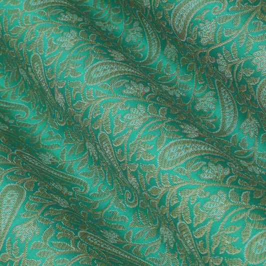 Rama Green Color Alfi Brocade Fabric