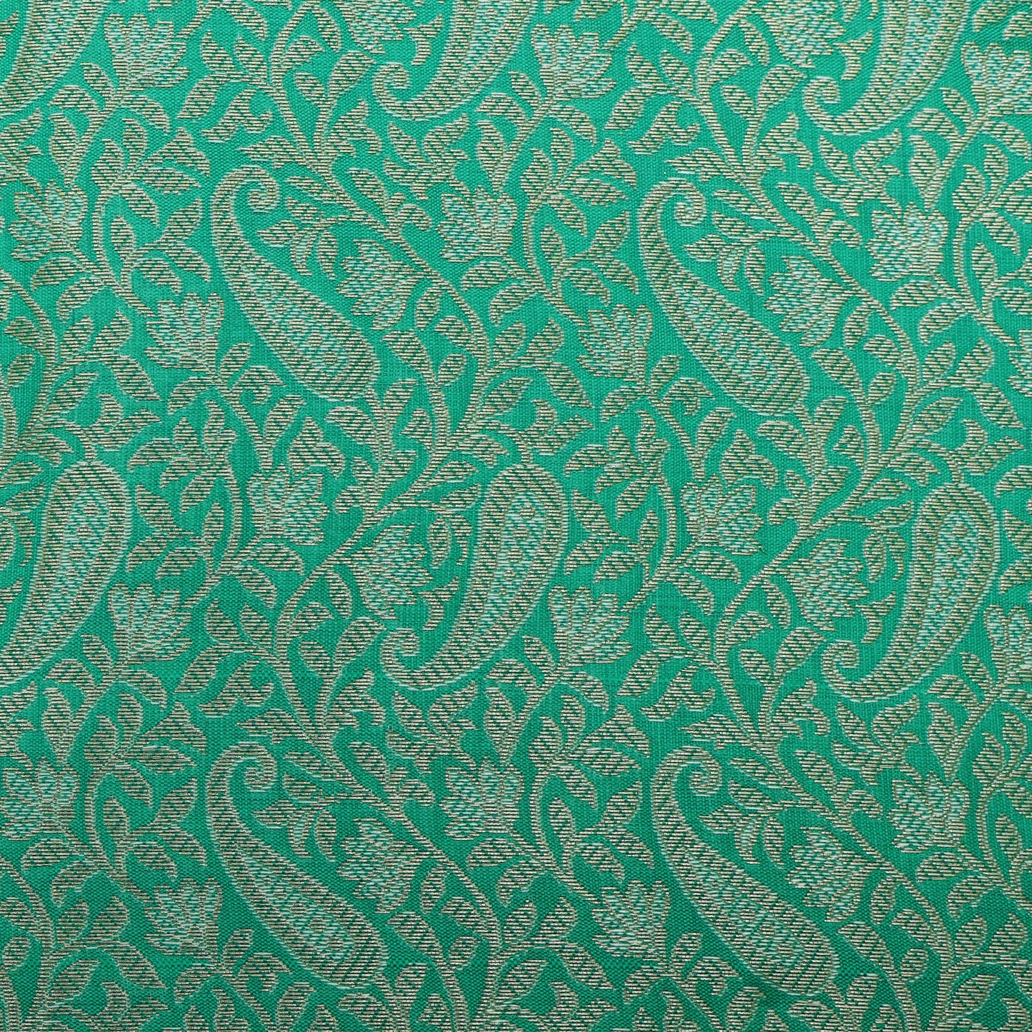 Rama Green Color Alfi Brocade Fabric