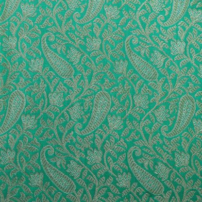 Rama Green Color Alfi Brocade Fabric