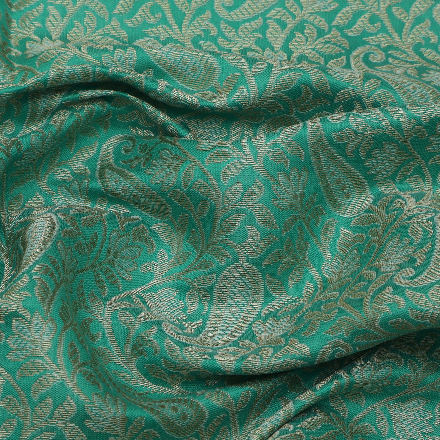 Rama Green Color Alfi Brocade Fabric