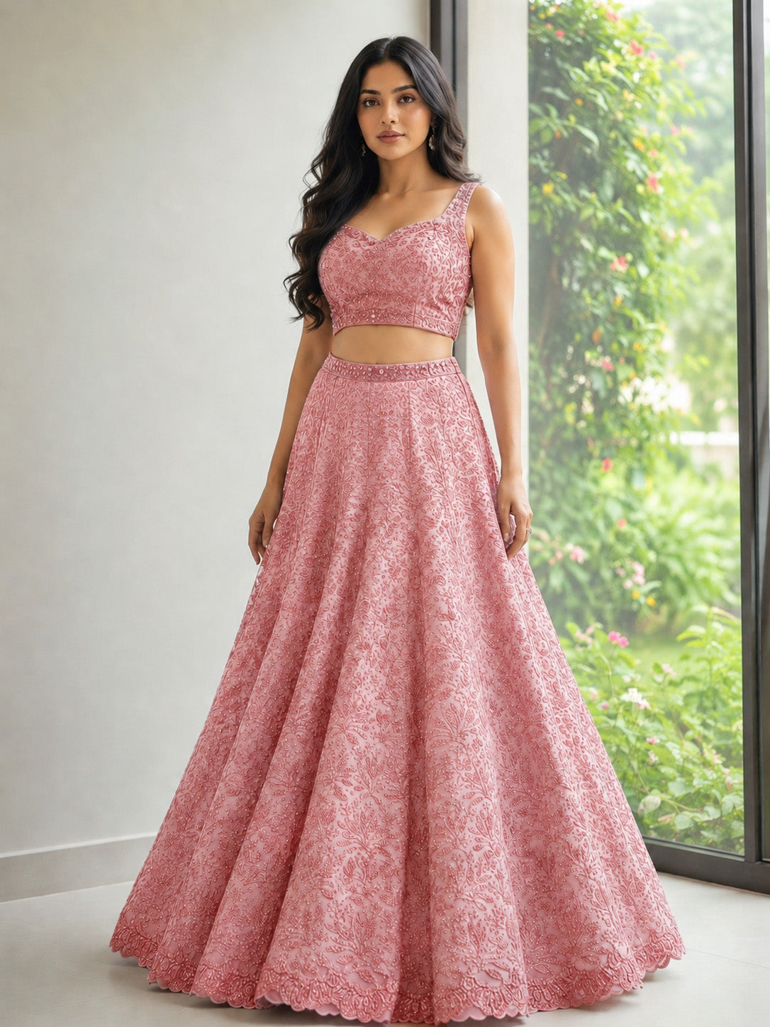 Georgette sequins Embroidery Fabric