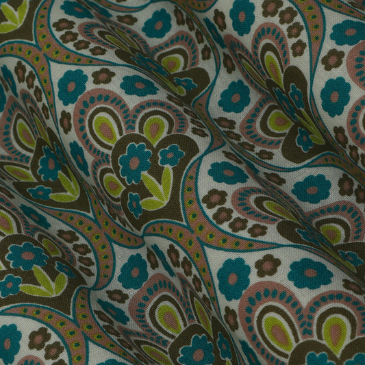 Colored Linen Print Fabric