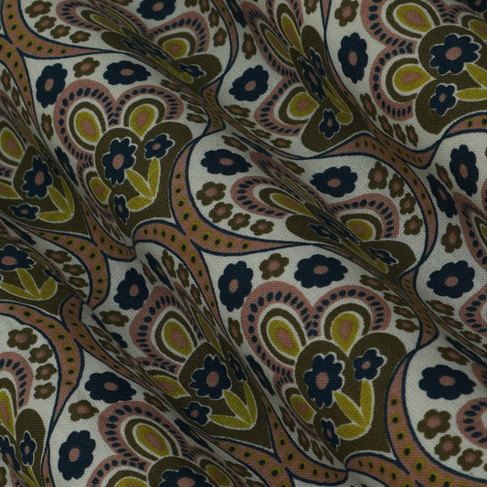 Colored Linen Print Fabric