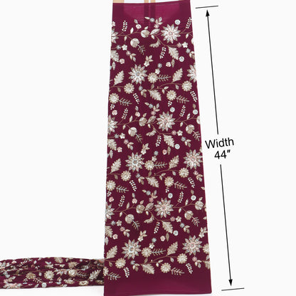 Sequins Crepe Embroidery Pattren Fabric