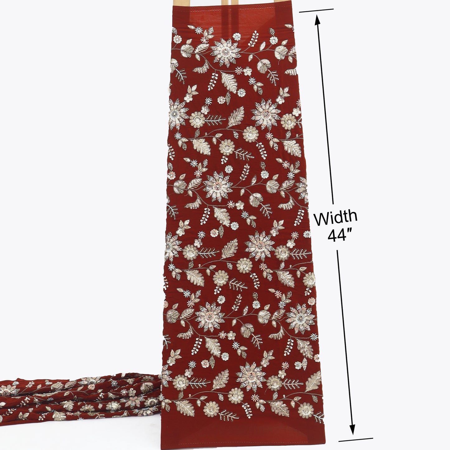 Sequins Crepe Embroidery Pattren Fabric