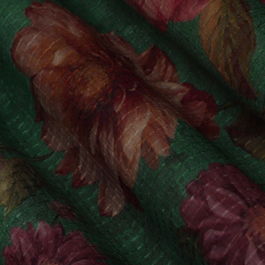 Colored Floral Chanderi Print Fabric