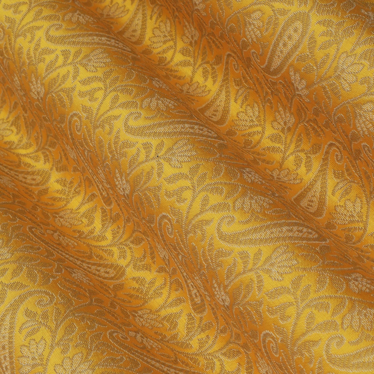 Yellow Color Alfi Brocade Fabric