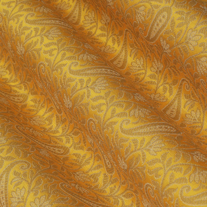 Yellow Color Alfi Brocade Fabric