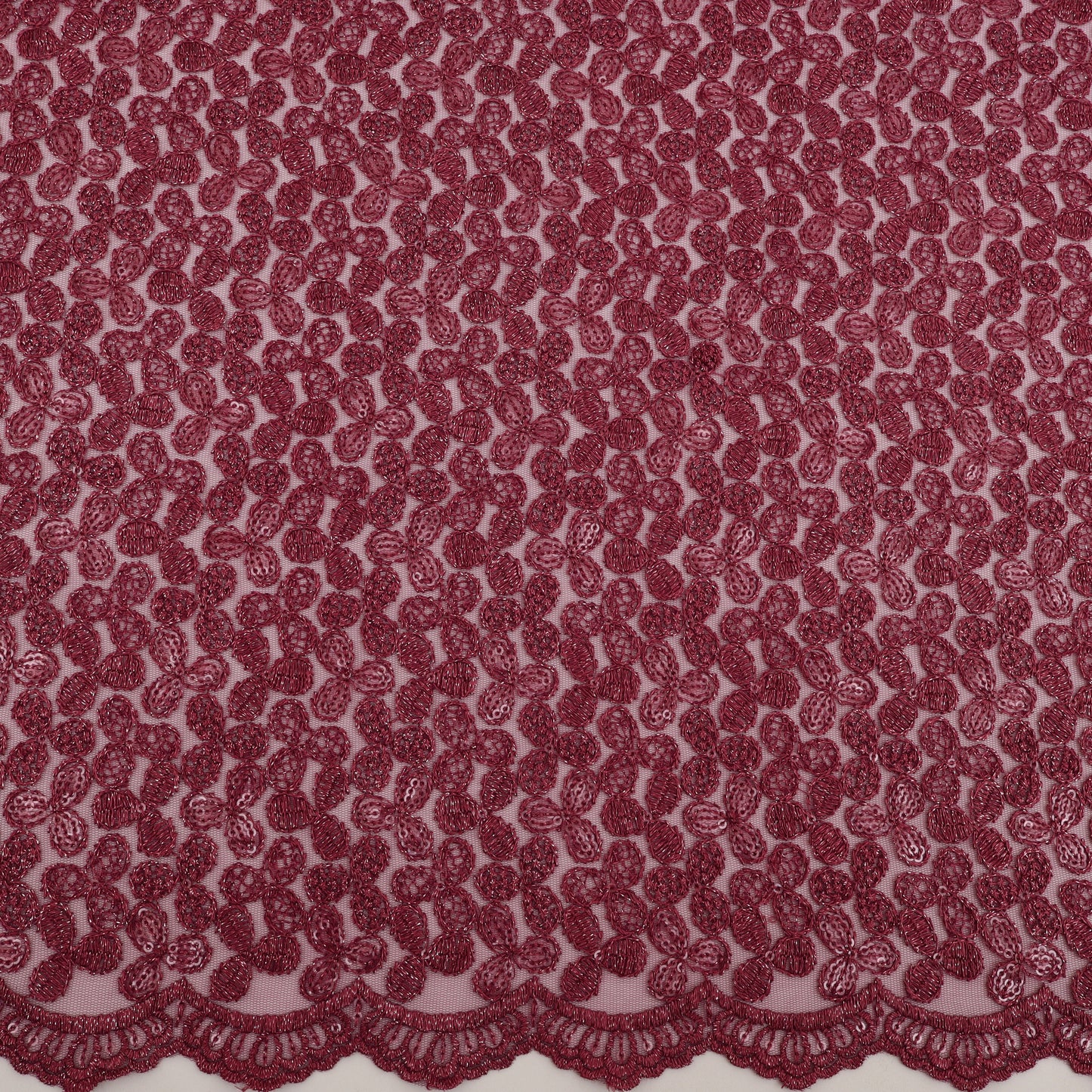 Net Sequins Embroidery Fabric